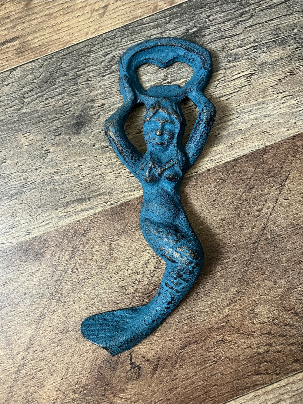 Blue Cast Iron Mermaid Bottle Opener